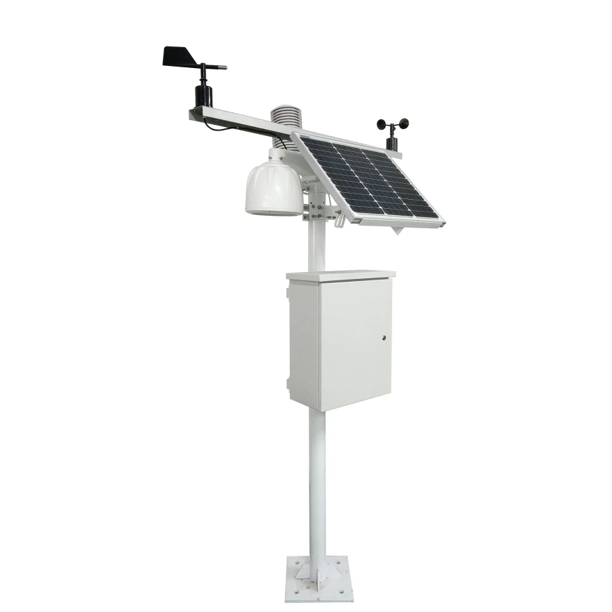 Close-up of a greenhouse monitoring camera above crop rows